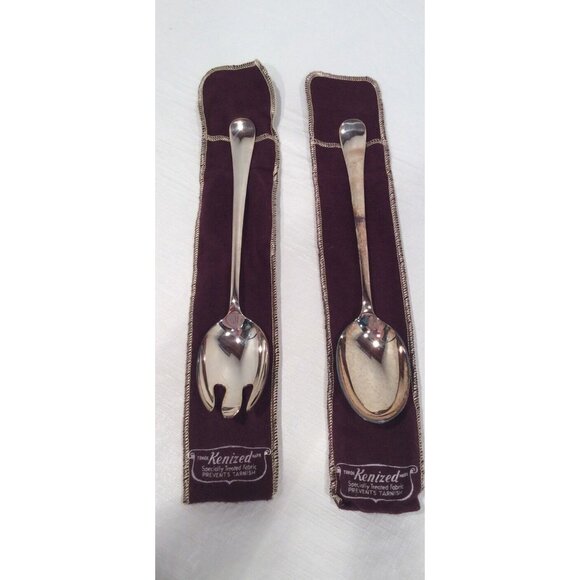 Gerity Petite Georgian Serving Salad Set Silver Plate Reproduction of 1740 - Picture 2 of 11